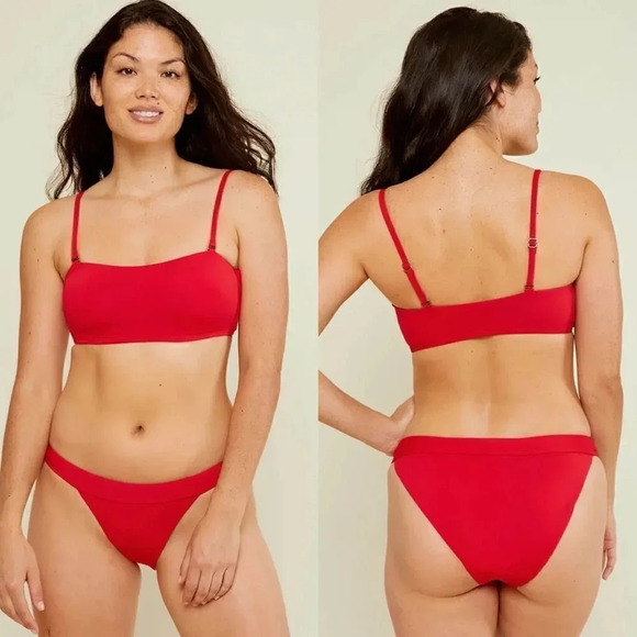 Andie Swim The Banded Cheeky Bottom Red Bikini Swimwear XS & M NWT - Picture 1 of 9
